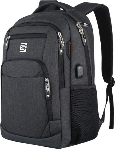 Laptop Backpack,Business Travel Anti Theft Slim Durable Laptops Backpack with USB Charging Port,Water Resistant College Computer Bag for Women & Men Fits 15.6 Inch Laptop and Notebook - Black - Image 9